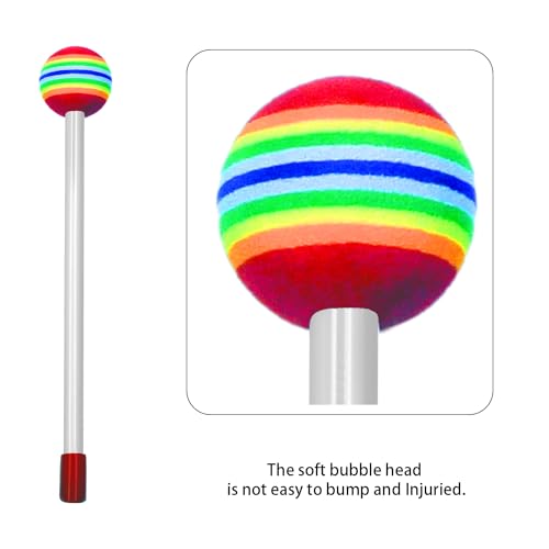 YCXYQ 6PCS 2 Pieces 6 -Inch Lollipop Drums 4 Pieces Rainbow Drumsticks Musical Hand Drum Rainbow Lollipop Drum Set Percussion Instrument - Image 3
