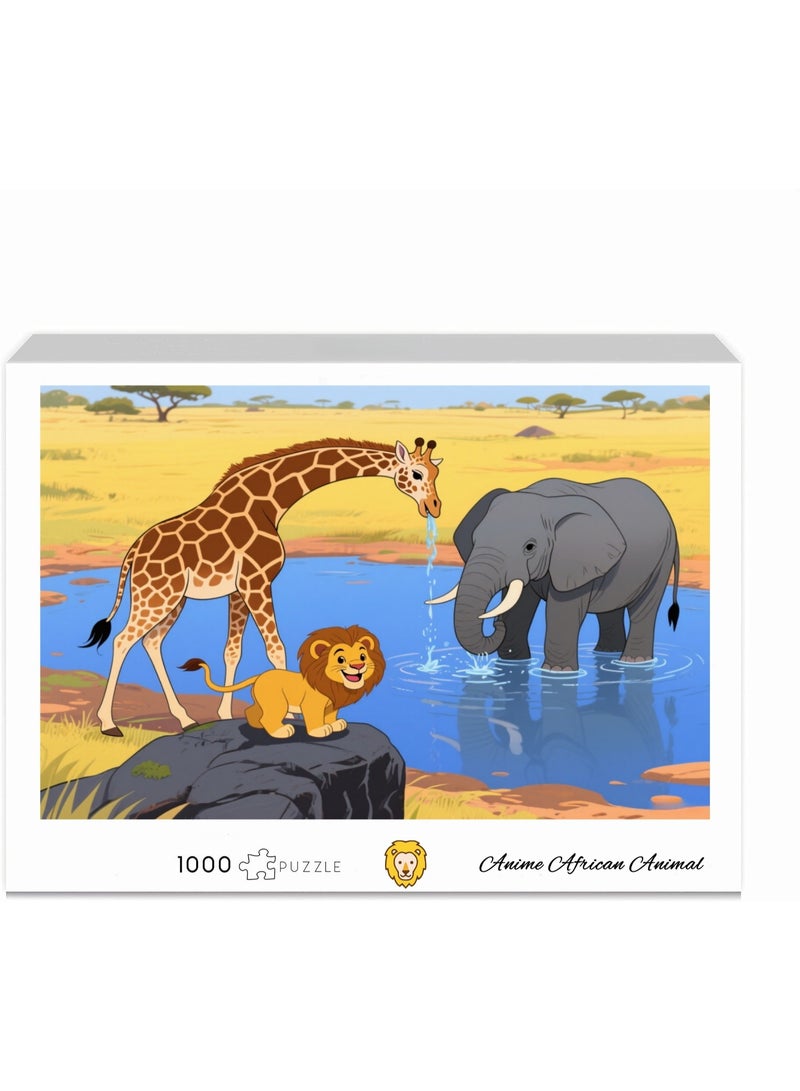 1000 Anime African Animal Puzzles, Rich Colorful Puzzle Blocks, Puzzle Exercise Challenge Puzzles, Children's Leisure Time Playful Puzzles  - Image 2
