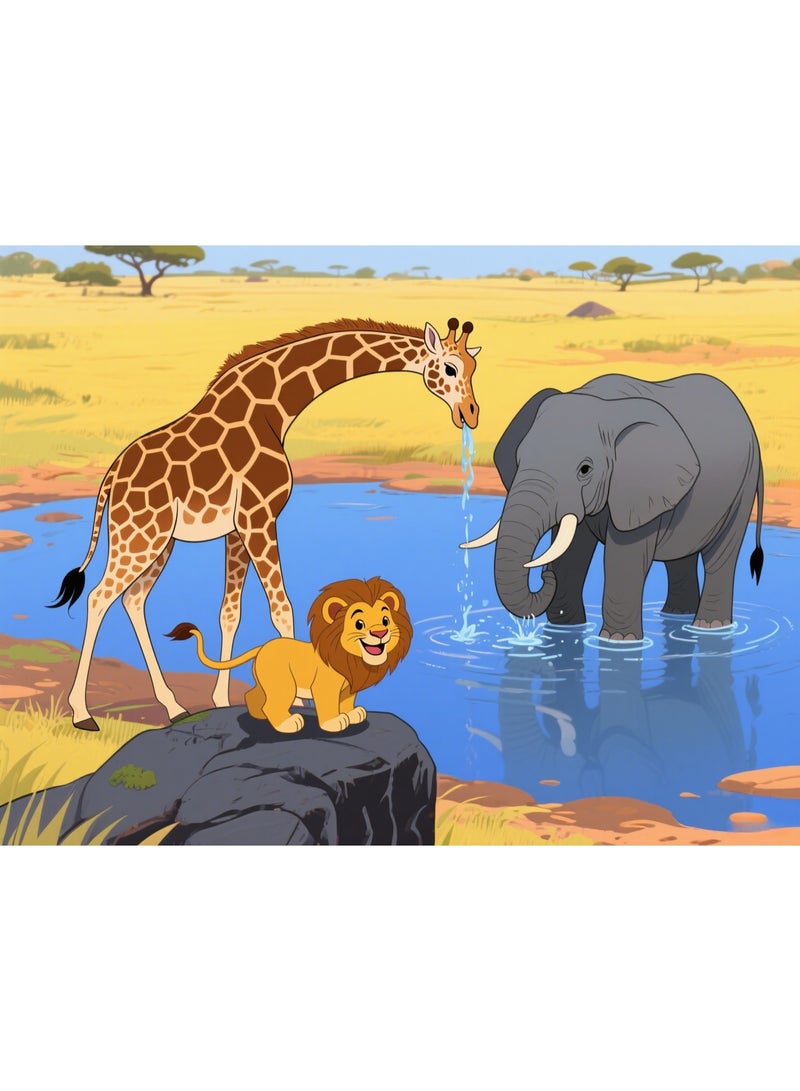 1000 Anime African Animal Puzzles, Rich Colorful Puzzle Blocks, Puzzle Exercise Challenge Puzzles, Children's Leisure Time Playful Puzzles  - Image 1