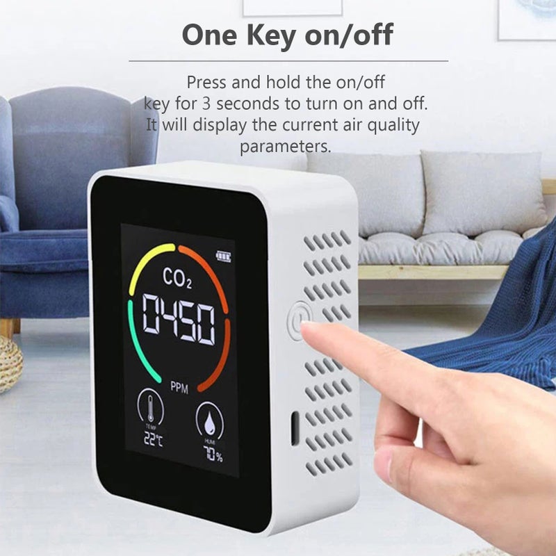 3 in 1 Carbon Dioxide Detector Air Quality Monitor Temperature Humidity Air Analyzer for CO2 Digital CO2 Meter for Home Office - Image 5