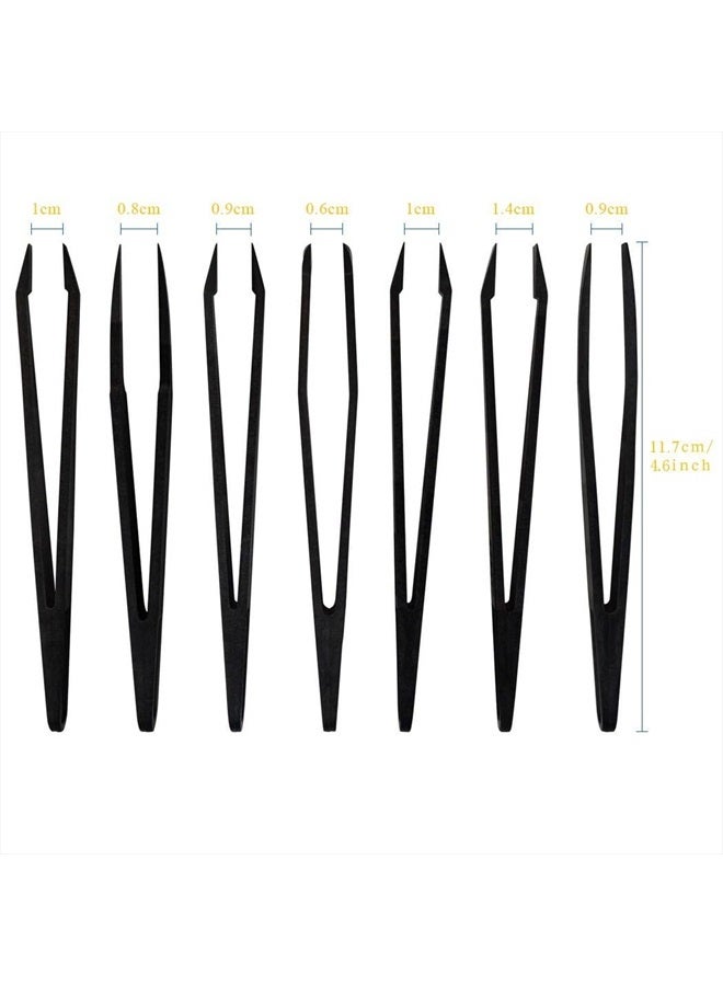 Marrywindix 7pcs Precision Anti-static Tweezers, Marrywindix Plastic Tweezers for Electronics Jewelry-making Repairing - Image 3