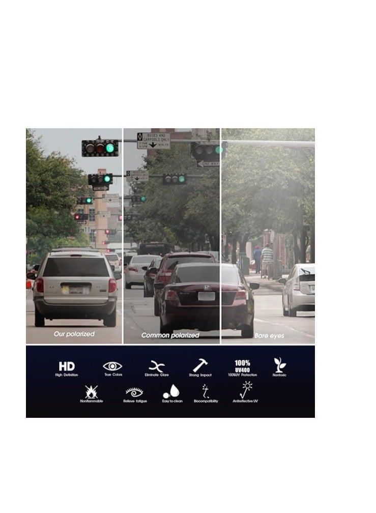 إكسفور Magnetic Sunglasses for Men and Women Polarized Clip on UV400 Protection Retro Square Eyeglasses for Men Women Eyeglasses Fit Over Night Driving - Image 4