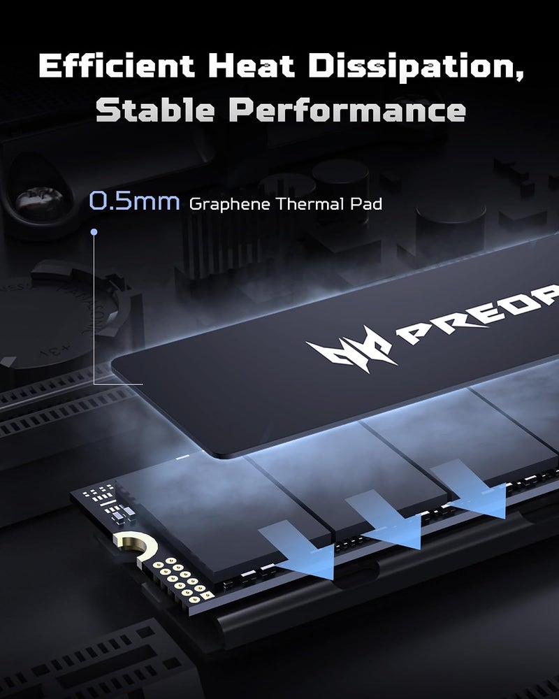 أيسر بريداتور GM6 1 تيرابايت M.2 NVMe PCIe 4.0 SSD - سرعة القراءة تصل إلى 7200 ميجابايت/ثانية - محرك أقراص صلبة داخلي احترافي - ذاكرة ألعاب متوافقة مع الكمبيوتر الشخصي واللابتوب وPS5 - Image 4