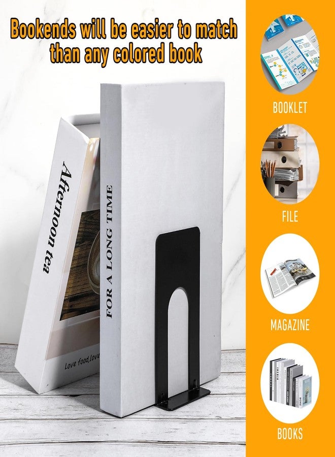 mekueeex 10 Pairs Metal Book Ends for Shelves, Heavy Duty Bookends for Office Home Kitchen Decorative, Nonskid Book Ends to Hold Heavy Books Black - Image 4