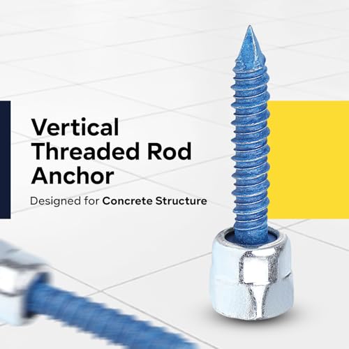 Everflow 8059957-25 3/8" Screw Vertically Threaded Rod Anchor Designed for Concrete Structure, Steel, Zinc Finish, 5/16 x 1-3/4" Screw Length (25 Pack) - Image 2