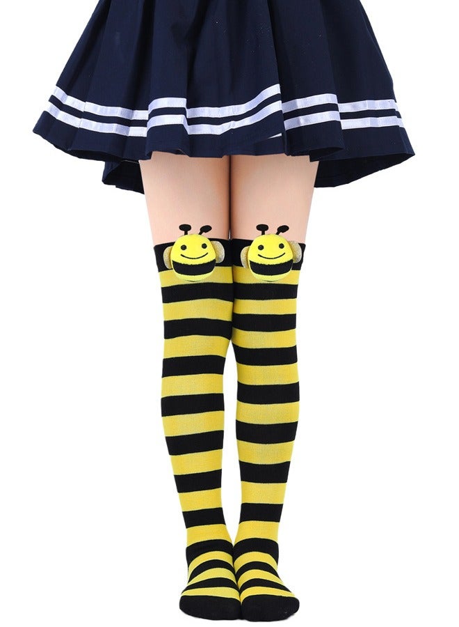 Girls 5 Piece Bee Costume with Wings, Headband, Socks,Skirt and Wand Skirt Costume - Image 2