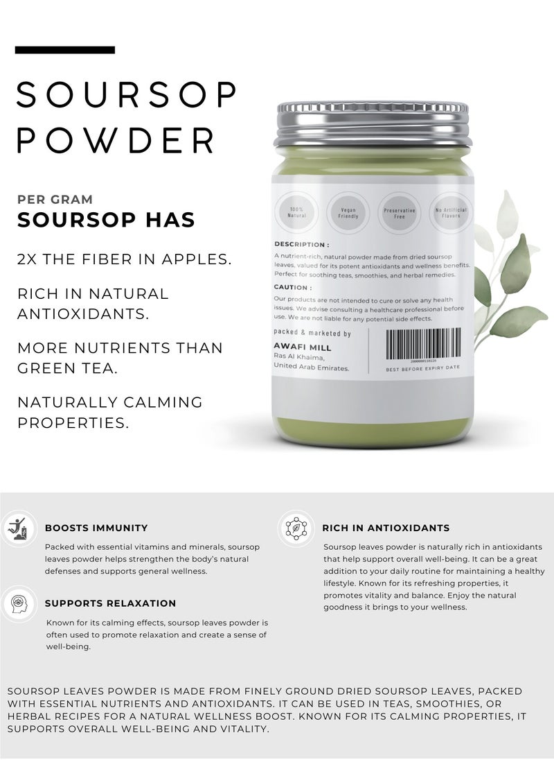 Awafi Mill AWAFI MILL Soursop Leaves Powder | Graviola | Annona Muricata - Pure and Natural  - Image 2