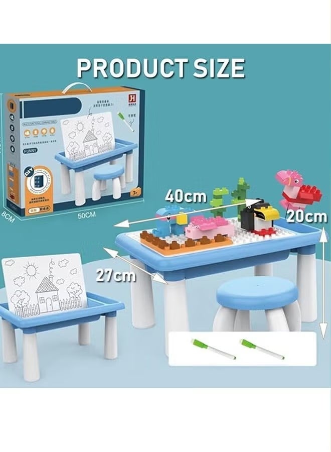 Play Building Blocks Table for Kids Ages 3+, 5-in-1 Multi Activity Table with 100PCS Blocks & Brushes, Kids Activity Table / Water Table / Sand Table / Drawing Table / Storage Table, Toddler Learning Table Toys for Boys & Girls Age 3-7, Educational Play Table for Preschool Toddlers - Image 2