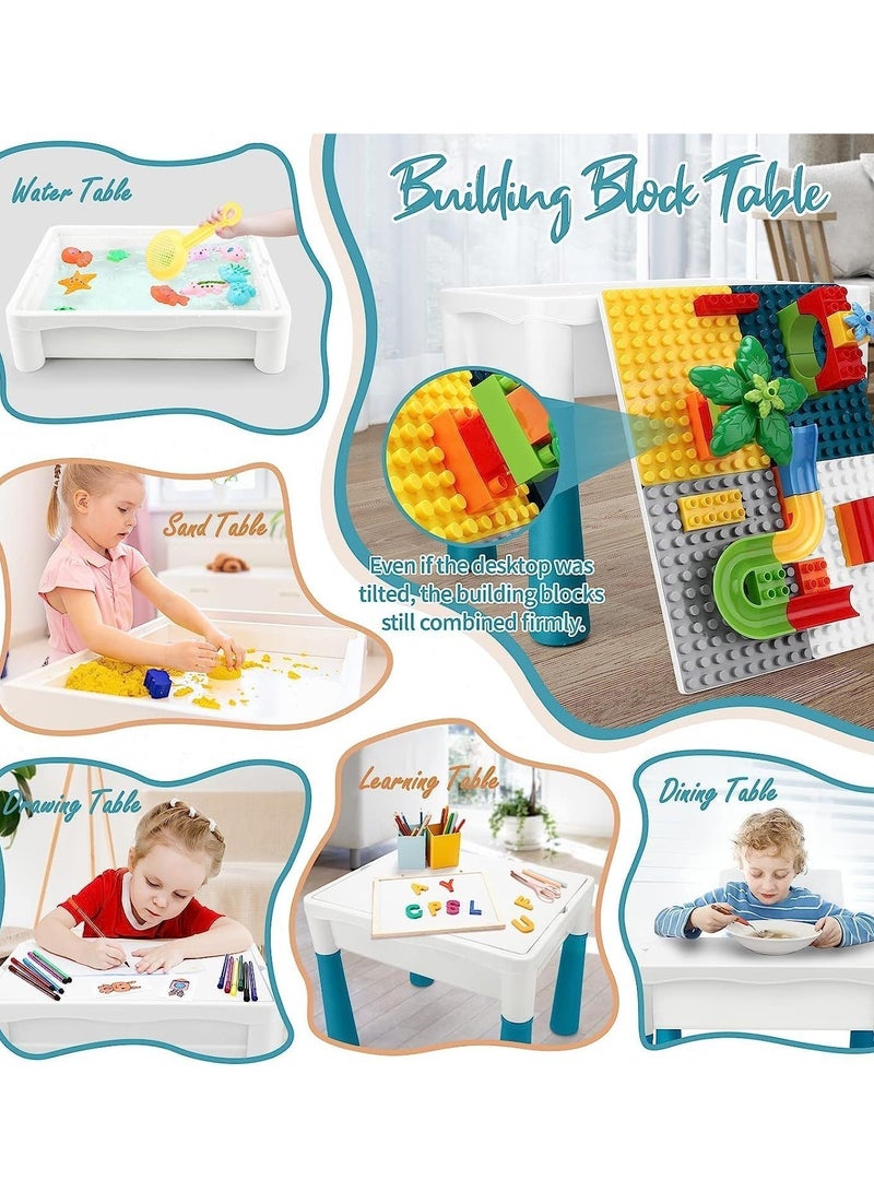 Generic Multifunctional Building Block Learning Table Educational Toys Diy Construction Includes 1 Chair 100pcs Pellets 2 Erasable Brushes Early Learning Educational Toys  - Image 4