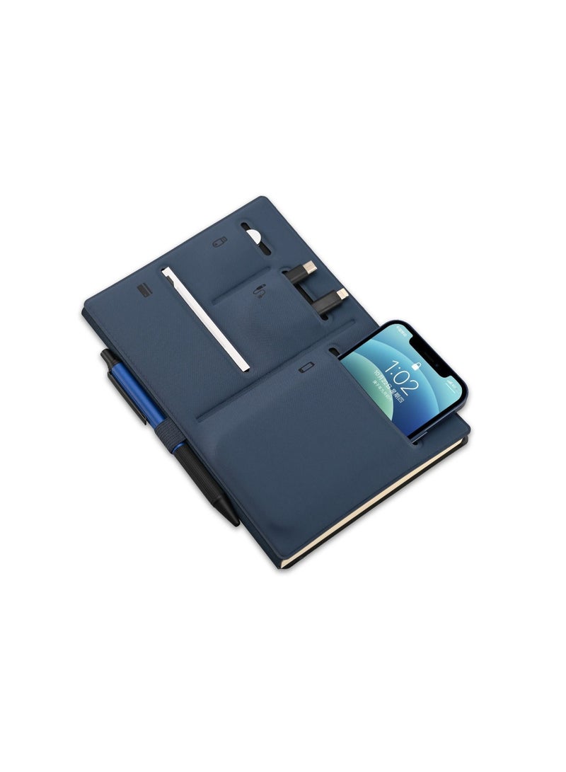 POCKET NOTEBOOK – A5 Multi-Pocket FSC Notebook – Navy Blue – Eco-Friendly Design - Image 1