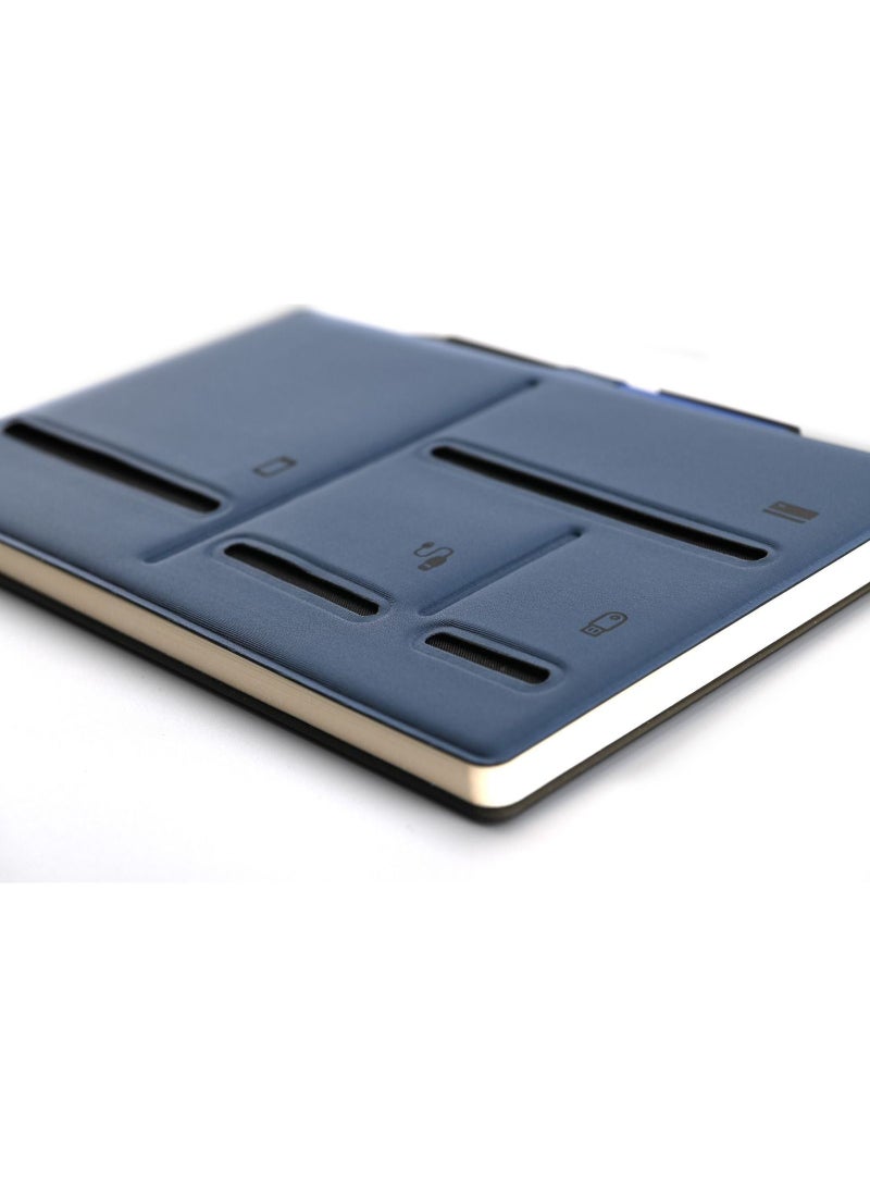 POCKET NOTEBOOK – A5 Multi-Pocket FSC Notebook – Navy Blue – Eco-Friendly Design - Image 2