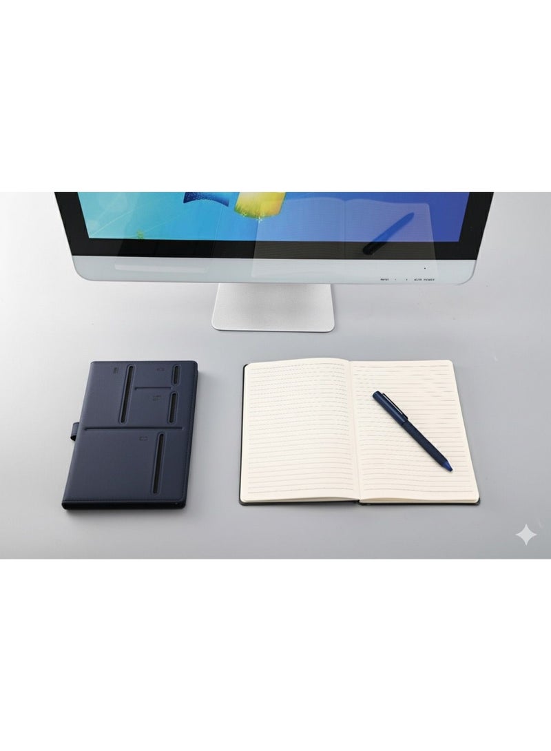 POCKET NOTEBOOK – A5 Multi-Pocket FSC Notebook – Navy Blue – Eco-Friendly Design - Image 5