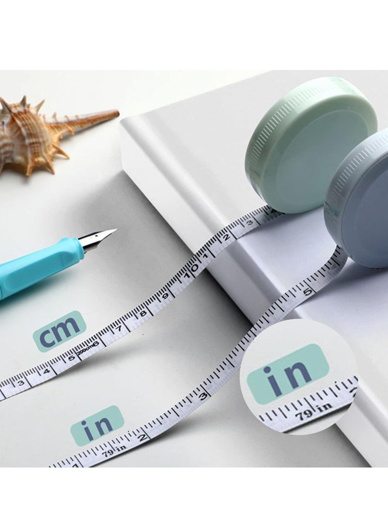 Mini Retractable Tape Measure(3 Packs) , Flexible, Pocket Size, Dual Sided, 150CM Tailor Measuring Tapes for Body Measurement Weight Loss Cloth Knitting Craft