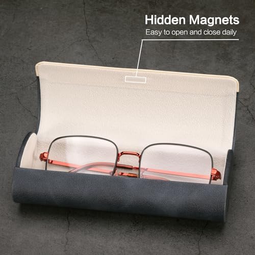 Vemiss Hard Shell Eyeglass Cases, Lightweight Portable Glasses Case for Women Men (Q-grey) - Image 4