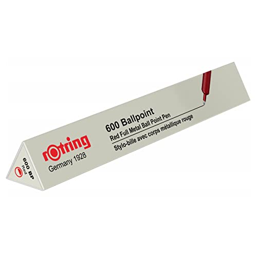 rOtring 600 Ballpoint Pen, Medium Point, Black Ink, Red Barrel, Refillable - Image 3