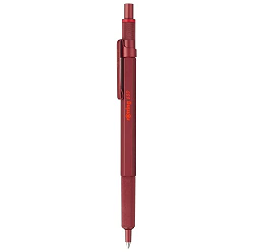 rOtring 600 Ballpoint Pen, Medium Point, Black Ink, Red Barrel, Refillable - Image 1