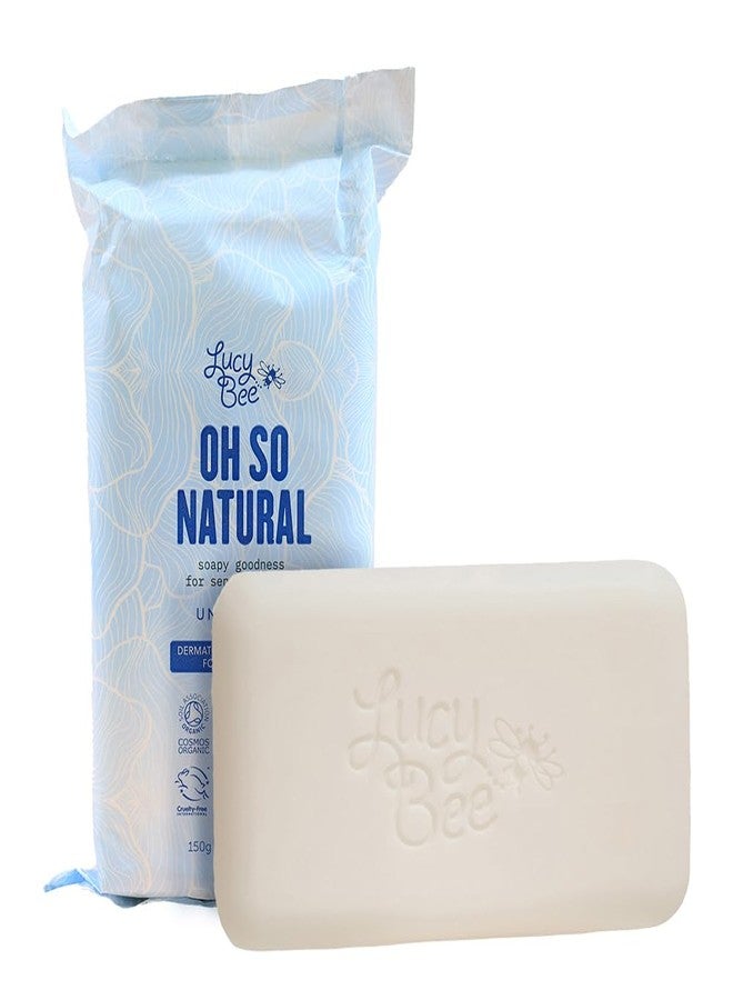 Lucy Bee Certified Organic & All Natural Soap Bar, Moisturizing & Rejuvinating, Dermatologist Approved for Sensitive Skin, Unscented & 100% Palm Oil Free, 5.3oz - Image 1