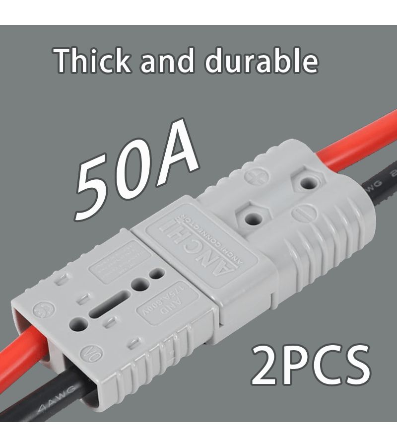 2Pcs Gray Anderson 50 Amp Extension Connector Electrical Stable Charging for Tram - Image 2