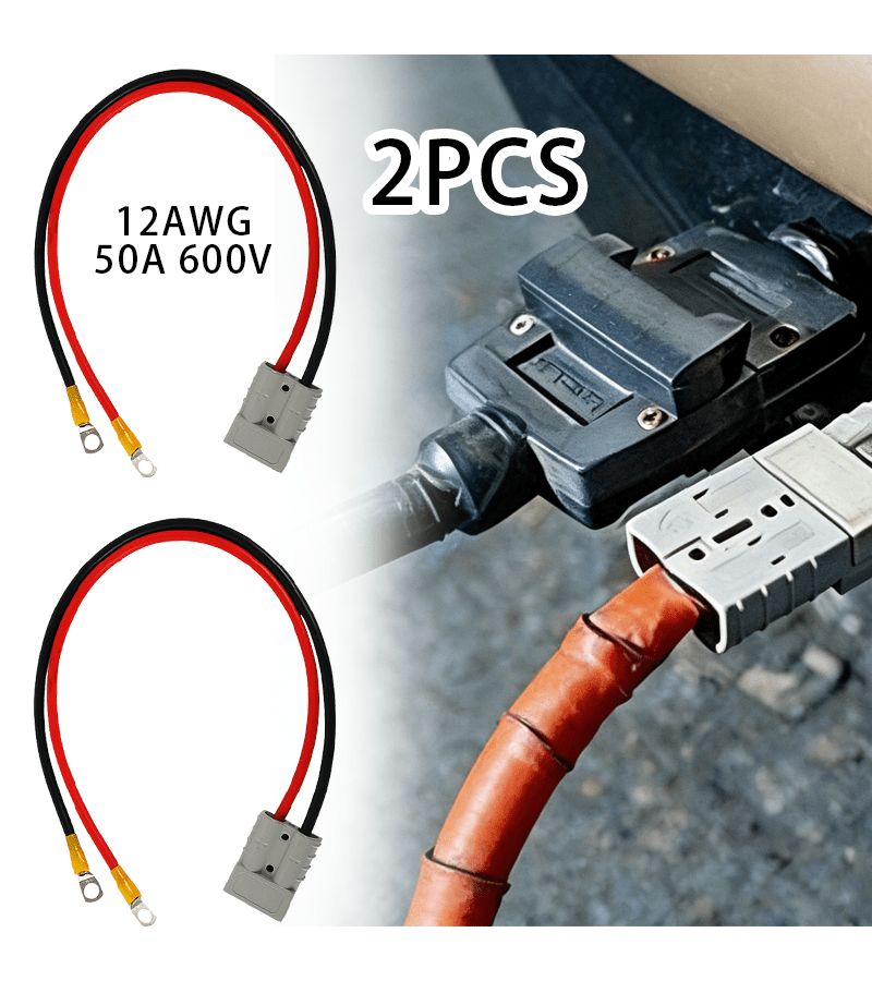 2Pcs Gray Anderson 50 Amp Extension Connector Electrical Stable Charging for Tram - Image 1