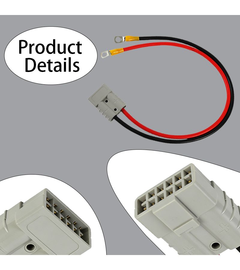 2Pcs Gray Anderson 50 Amp Extension Connector Electrical Stable Charging for Tram - Image 3