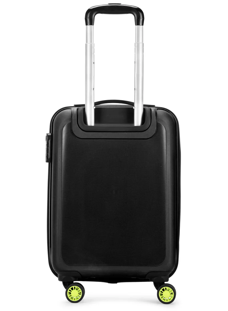 Skybags STROKE Cabin 20 Inch Polypropylene(PP), 4 Spinner Double Wheel Trolley Bags for Travel, Hard Case Lightweight Bag with TSA Lock, Tough Suitcase for Travel (Small), Black