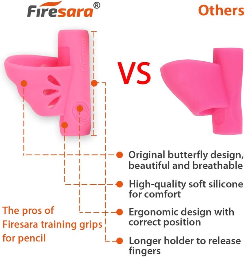 Firesara Left-Handed Training Grips, Original Breakthrough Assorted Writing Aid Grip for Handwriting Special Needs Students Adult Lefties Assorted Colors (4PCS) - Image 3