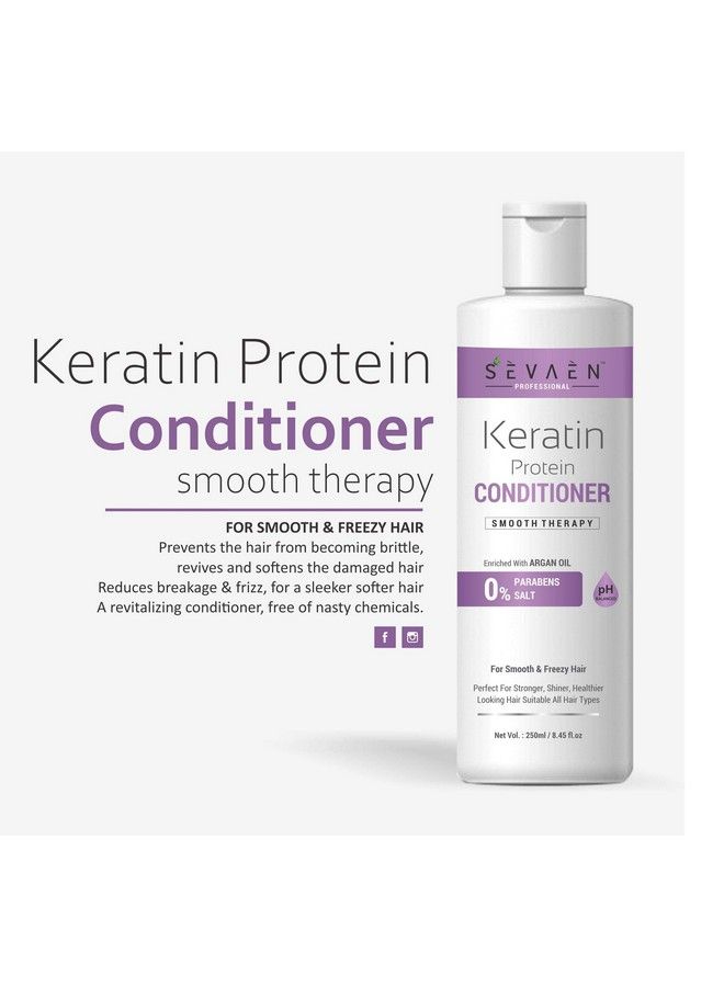 SEVAEN Keratin & Argan Smooth Therapy Conditioner (Pack Of 2) For All - Image 4