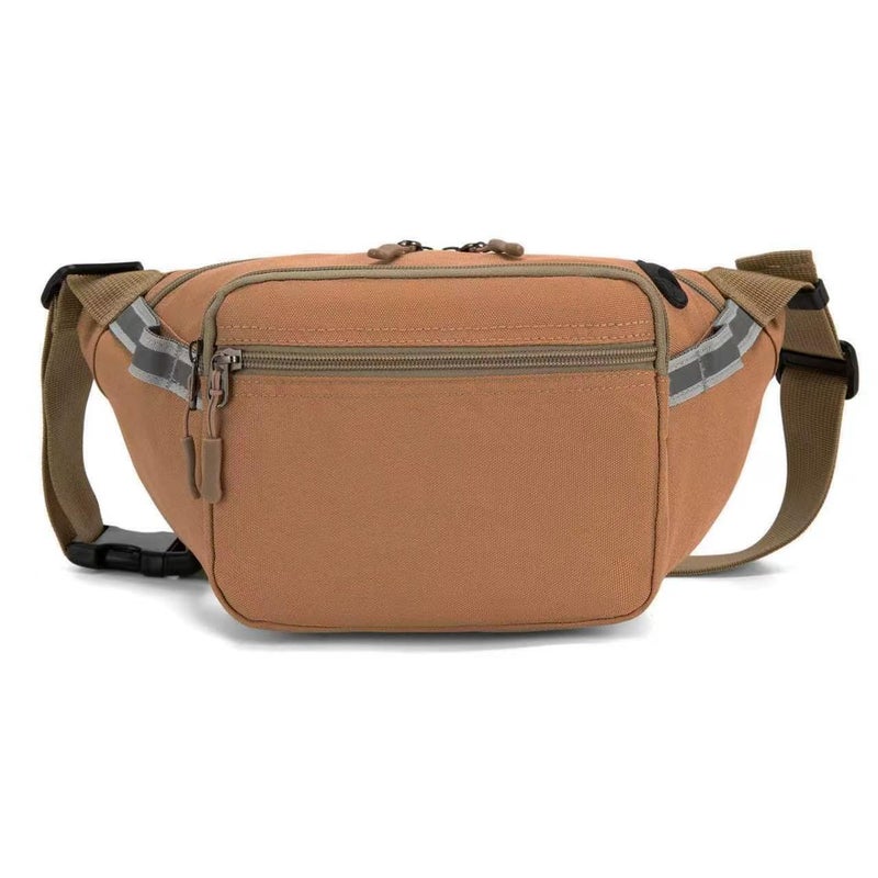 RFID Blocking Waist Pack for Men and Women, 5-Pocket Crossbody Hip Bag with Adjustable Strap - Image 1