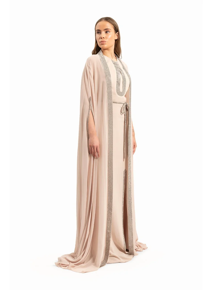 Wecre8 Women's Delicate Beige Set of Dress and Kaftan By WECRE8