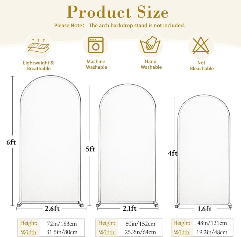 Suppromo Black Arch Cover 3 Set - 4FT, 5FT, 6FT Black Arch Backdrop Cover Spandex Wedding Arch Stand Covers for Birthday Party Baby Shower Bridal Shower Wedding Ceremony Banquet Photo Background Decorations - Image 4