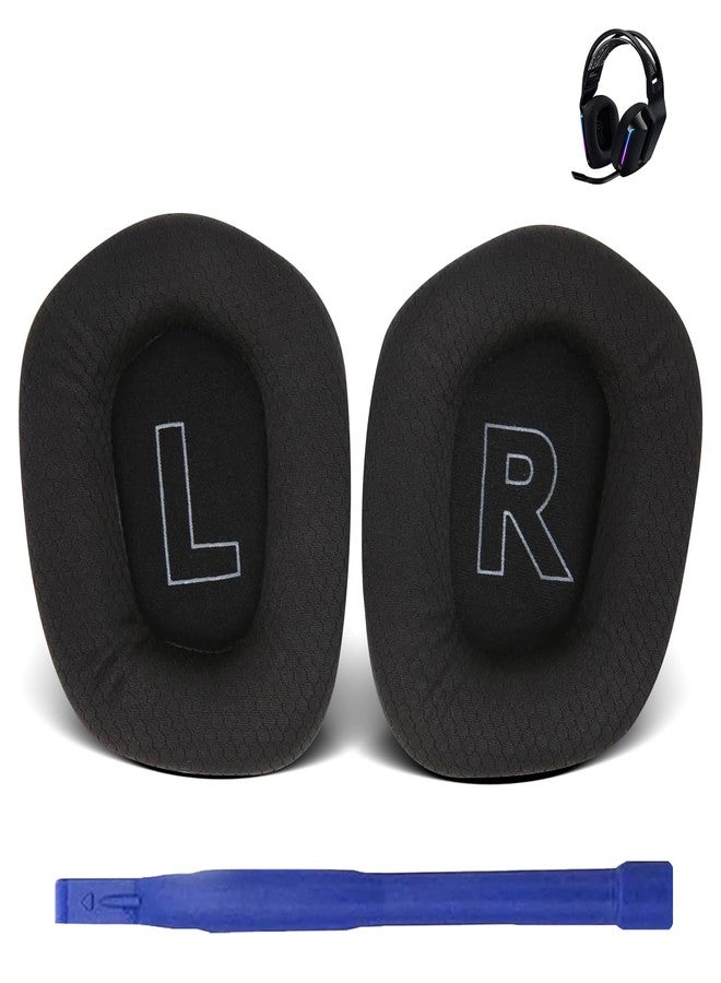 Adhiper وسادات أذن G733 من قماش شبكي بديل لسماعات Logitech G733 و G535 و G335 للألعاب، ملحقات وسادات أذن G733 مع رغوة ذاكرة عالية الكثافة (أسود) - Image 1