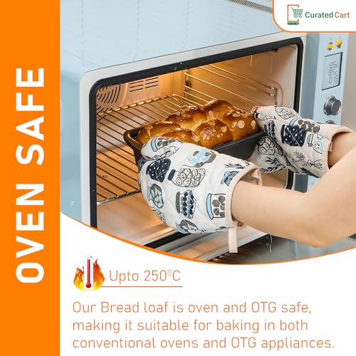 CURATED CART Carbon Steel Loaf Pan for Bread Baking, Non Stick PTFE Coated Rectangular Bread & Cake Mould, 30% Thicker Heavy Gauge, SGS Certified, Oven Air Fryer Dishwasher Safe, 1 Piece - Black - Image 5