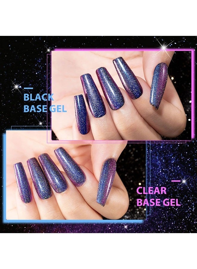 RARJSM Chameleon Gel Nail Polishes Set Multichrome Color Changing Blue Green Purple Holographic Glitter Polish Curing Requires Sparkle Shimmer Nail Gel Varnish Soak Off DIY at Home 7.5ml 3PCS - Image 3