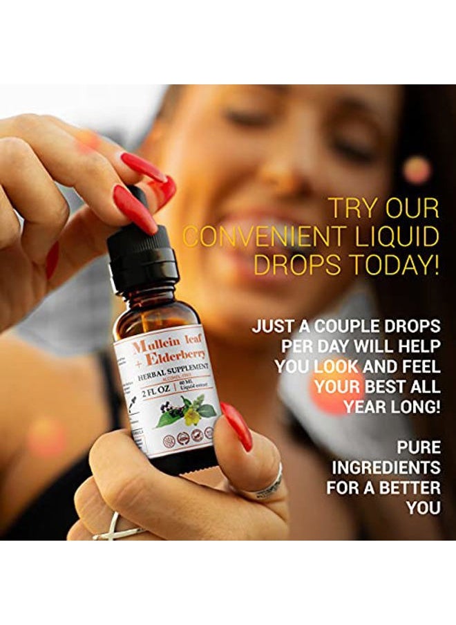 FabLab Mullein Leaf Extract with Elderberry 2 Fl Oz - Made in USA - Drops for Better Lung - Mullein Tincture for Lung Detox - Bronchial Cleanse for Smokers - Respiratory Herbal Supplement  - Image 3
