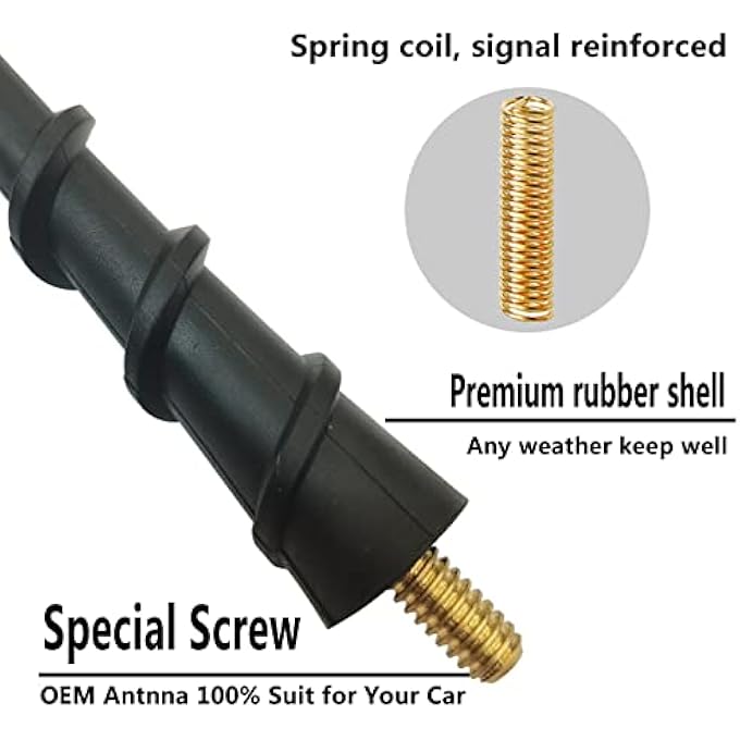 rayihni Short Antenna for Jeep Wrangler (2007-2023), Jeep Wrangler JK JKU JL JT JLU Gladiator Rubicon Sahara 2023 2022 2021 2020-2007, 7 Inch Spiral Flexible Jeep Wrangler Antenna Replacement Accessories - Image 3