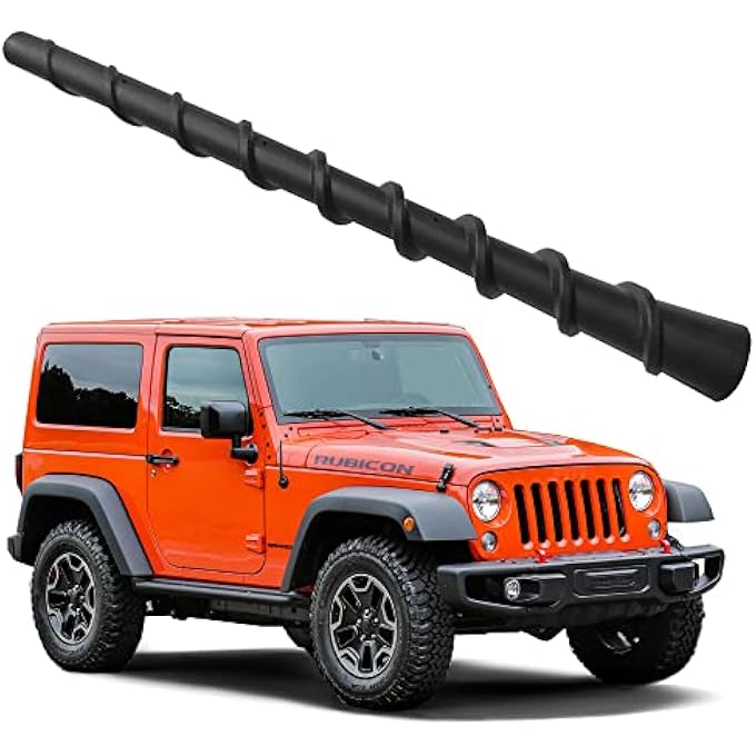 rayihni Short Antenna for Jeep Wrangler (2007-2023), Jeep Wrangler JK JKU JL JT JLU Gladiator Rubicon Sahara 2023 2022 2021 2020-2007, 7 Inch Spiral Flexible Jeep Wrangler Antenna Replacement Accessories - Image 2