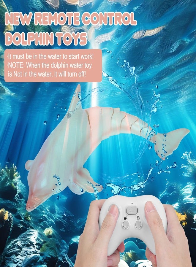 GearRoot Remote Control Dolphin Toys for Kids, 2.4G High Simulation Oceanic RC Dolphins Fish Toys for Swimming Pool Bathroom, 2x600mAh RC Boat Water Toy Great for 6+ Year olds Boys Girls Kids, Pink - Image 2
