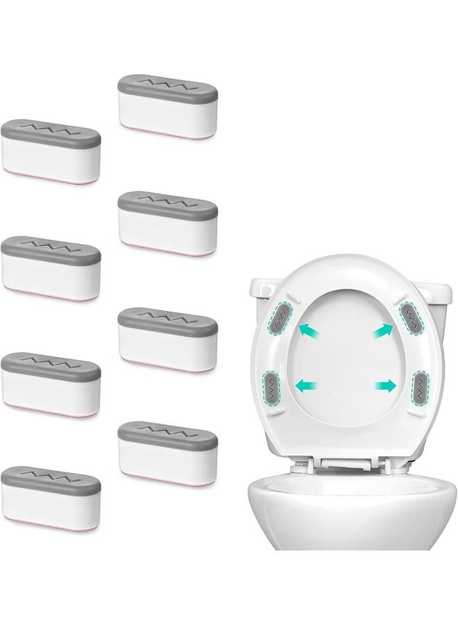 YelaJoy 8Pcs Toilet Seat Bumpers, Universal Toilet Seat Spacers for Bidet Strong Adhesive Buffer Toilet Lid Rubber Replacement Bumpers - Image 1