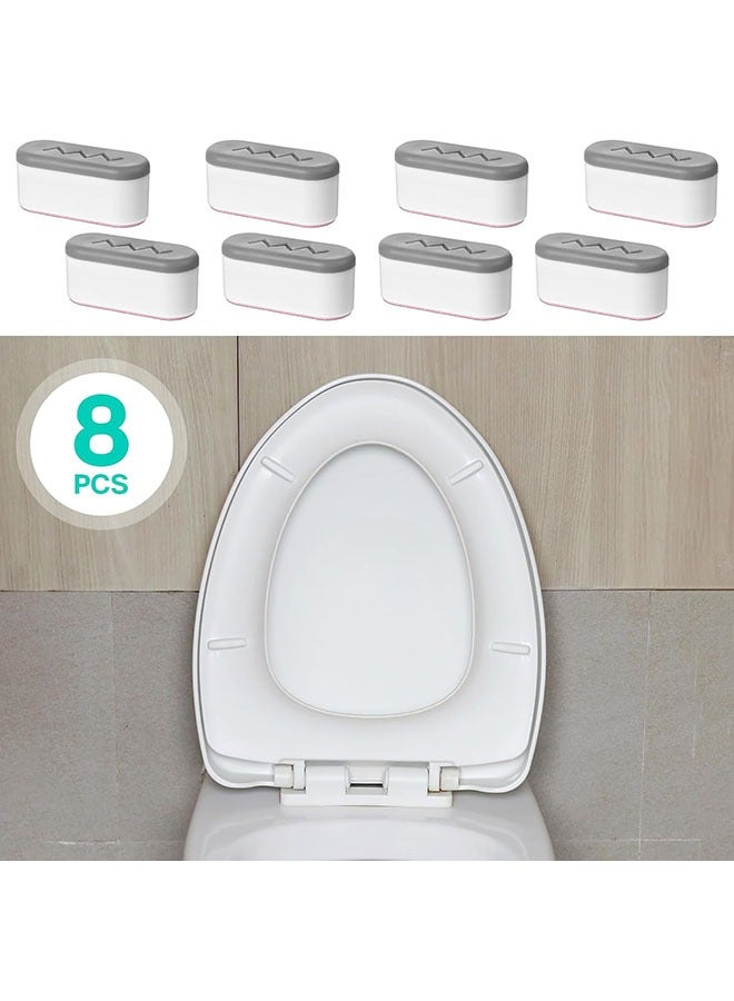 YelaJoy 8Pcs Toilet Seat Bumpers, Universal Toilet Seat Spacers for Bidet Strong Adhesive Buffer Toilet Lid Rubber Replacement Bumpers - Image 2