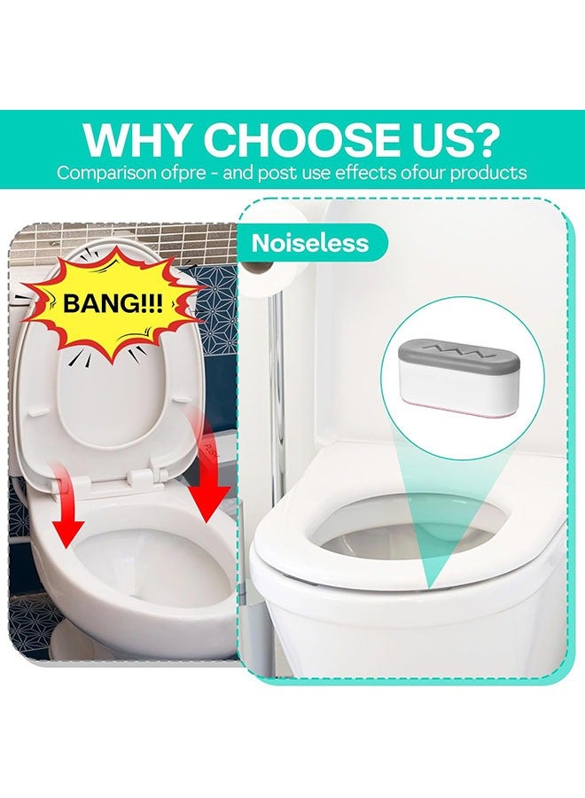 YelaJoy 8Pcs Toilet Seat Bumpers, Universal Toilet Seat Spacers for Bidet Strong Adhesive Buffer Toilet Lid Rubber Replacement Bumpers - Image 4