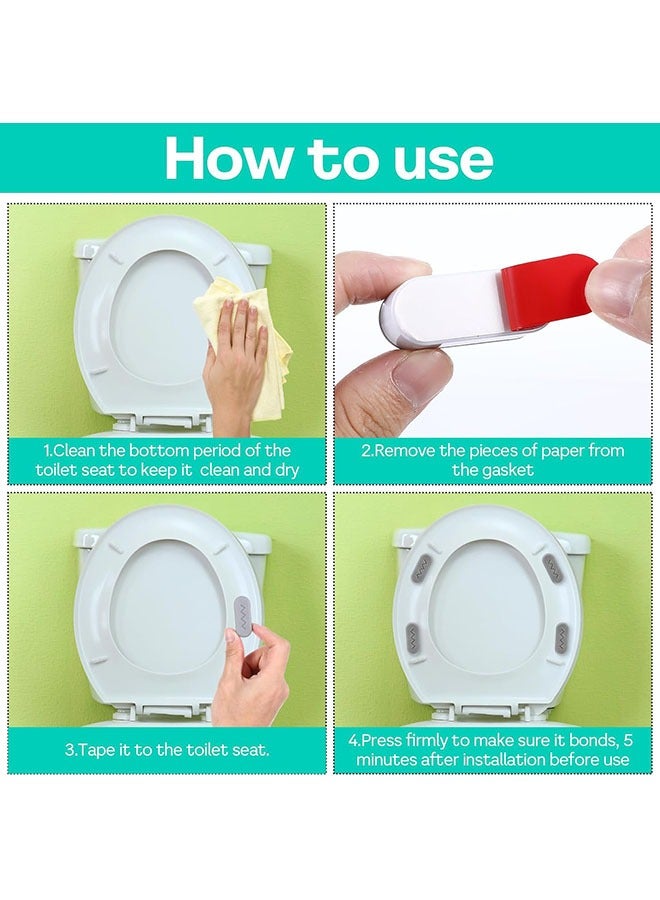 YelaJoy 8Pcs Toilet Seat Bumpers, Universal Toilet Seat Spacers for Bidet Strong Adhesive Buffer Toilet Lid Rubber Replacement Bumpers - Image 5