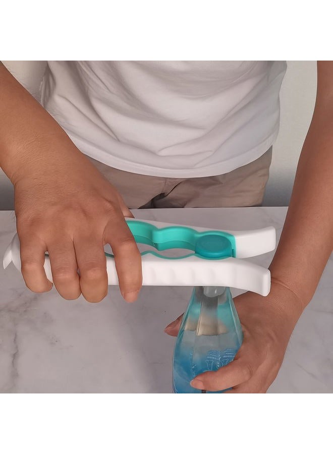 Otstar Jar Opener Bottle Opener and Can Opener for Weak hands, Seniors with Arthritis and Anyone with Low Strength, Mutil Jar Opener Get Lids Off Easily (White and Cyan) - Image 5