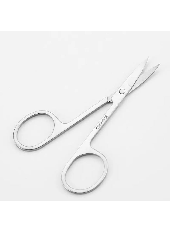 Stainless Steel Scissors with Sharp Curved Blades for Eyebrows, Facial Hair, False Eyelashes. - Image 1