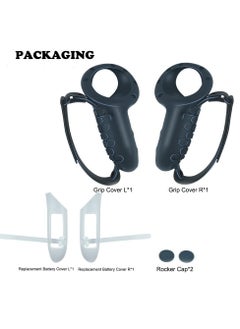 SYOSI Controller Grips for Oculus Quest 3 Comfortable Silicone Cover with Adjustable Controller Hand Straps 2Pcs Rocker Cap and Joystick Protection Reserve Precise Hole Positions Black  - Image 2