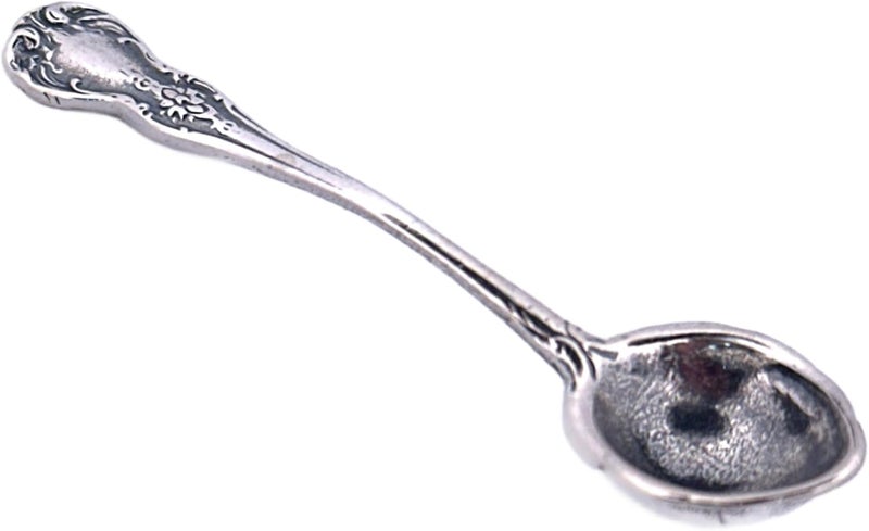 APOLEEA 925 Sterling Silver Small Salt Spoon - Premium Quality 2.2" Irish Spoon - Beautiful Flower Designed Handle - Gift for Culinary Enthusiasts - Image 1