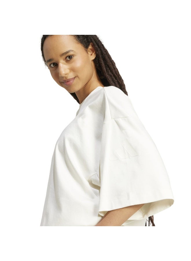 Adidas W All Szn Sl T White Training T-Shirts For Women XS - Image 5