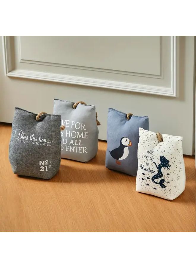 Cute Penguin Fabric Door Stop With Heavy Sandbag Fill Windproof Non Electric - Image 1