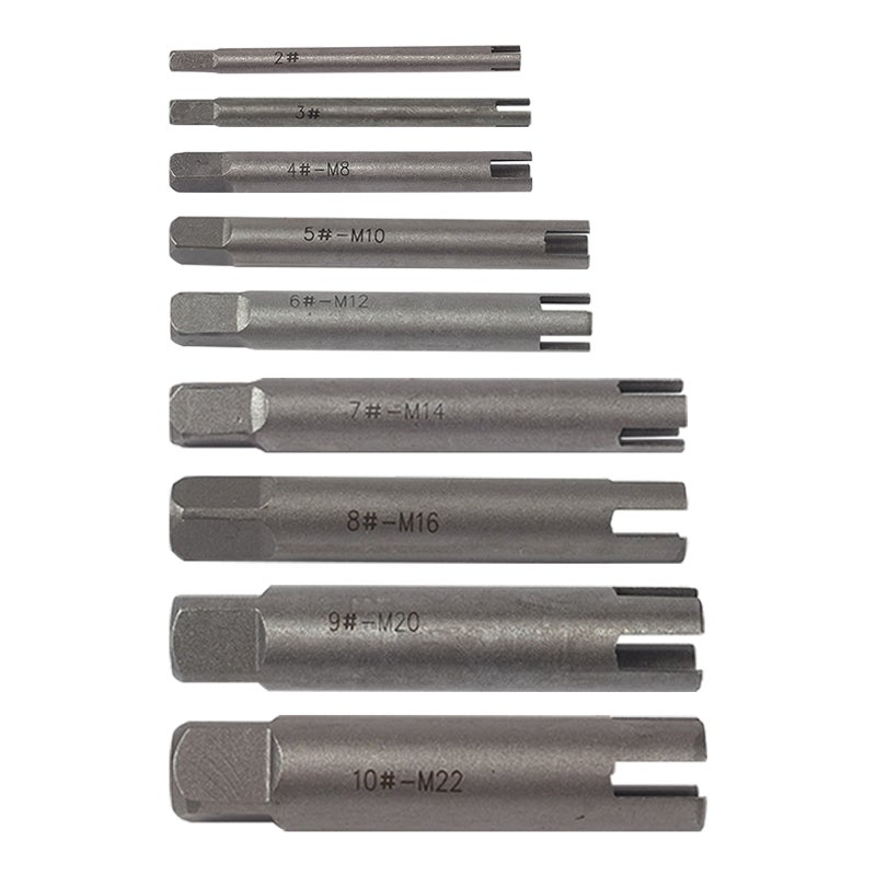 9 Pcs Tap Extractor 3/ 4 Flute Broken Head Screw Remover Stripped Screw Tap Extractor Set - Image 1