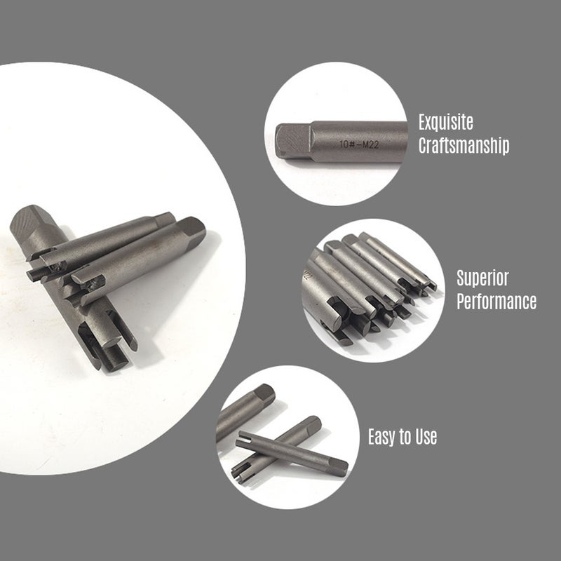 9 Pcs Tap Extractor 3/ 4 Flute Broken Head Screw Remover Stripped Screw Tap Extractor Set - Image 2