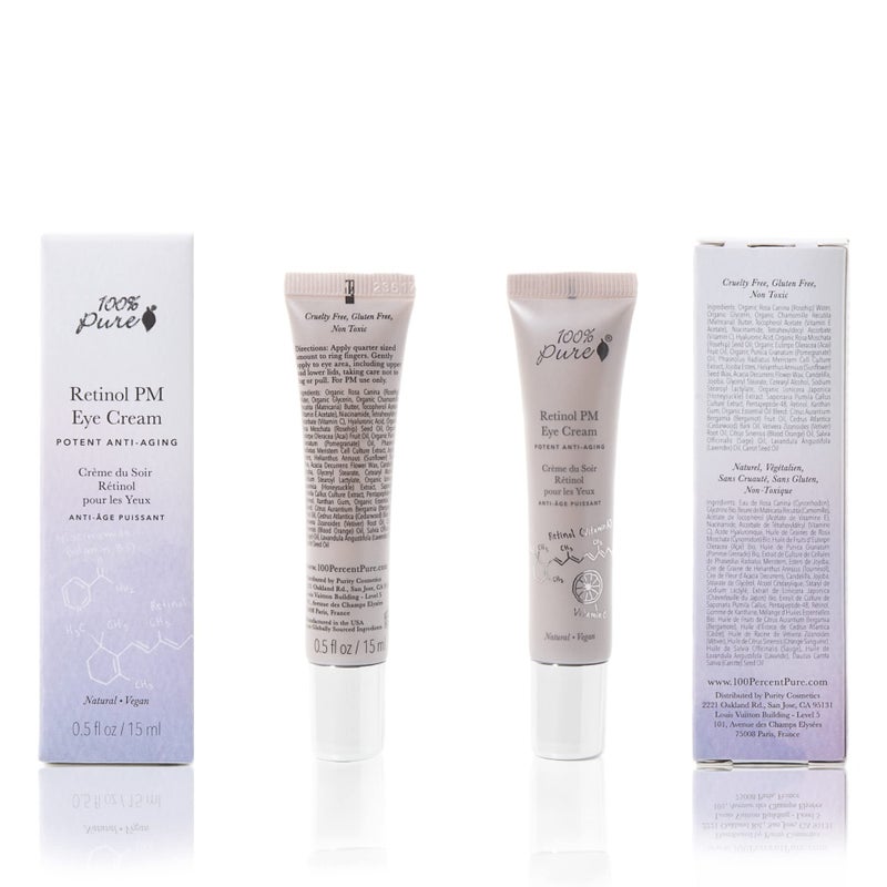 100 % Pure 100% PURE Retinol Eye PM Cream, Anti-Aging Eye Cream for Wrinkles, Pure Retinol Cream, Wrinkle Cream Promotes Collagen (0.5 oz) - Image 2